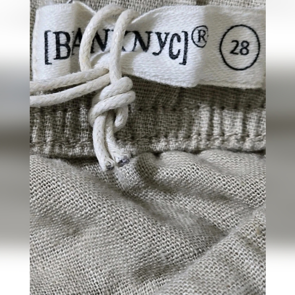 Blank NYC Linen Cargo Shorts Beige Size 28 Lightweight Summer Beach Casual NWT - Picture 12 of 16